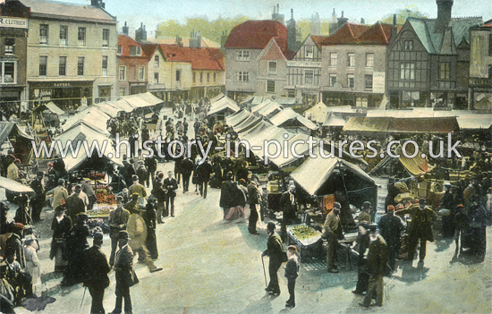 The Market, Hitchin, Herts. c.1906